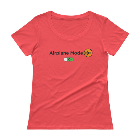 Women's Airplane Mode On Scoopneck Shirt - The Jack of All Trends