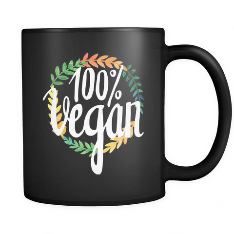 100% Vegan Black 11oz Mug - The Jack of All Trends