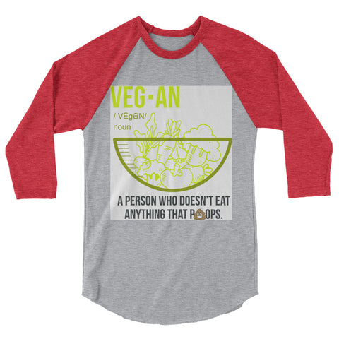 Vegan Noun Women's 3/4 sleeve raglan shirt - The Jack of All Trends