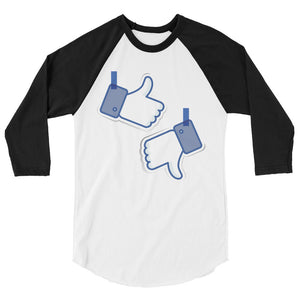 Like/Dislike Men's 3/4 sleeve raglan shirt - The Jack of All Trends
