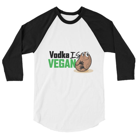Men's Vodka Is Vegan 3/4 Raglan Shirt - The Jack of All Trends