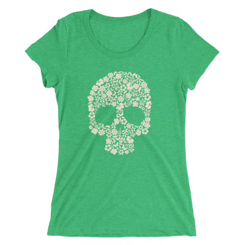 Floral Skull Ladies' Short Sleeve T-Shirt - The Jack of All Trends