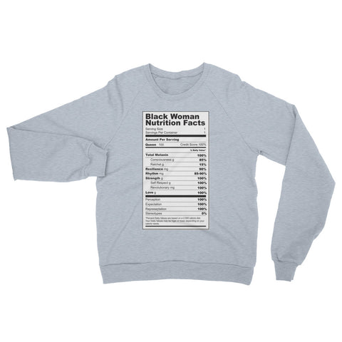 Black Women Nutritional Facts Sweatshirt - The Jack of All Trends