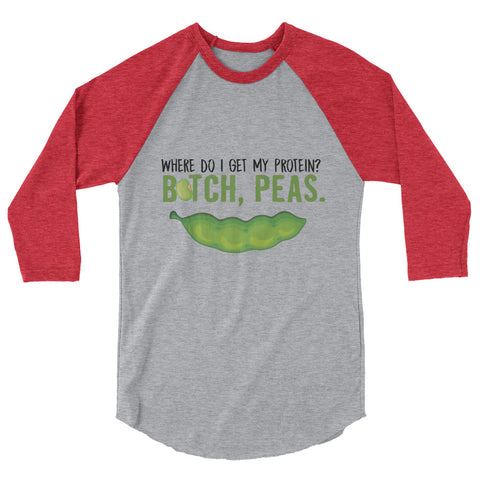 Peas Protein Men's 3/4 sleeve raglan shirt - The Jack of All Trends