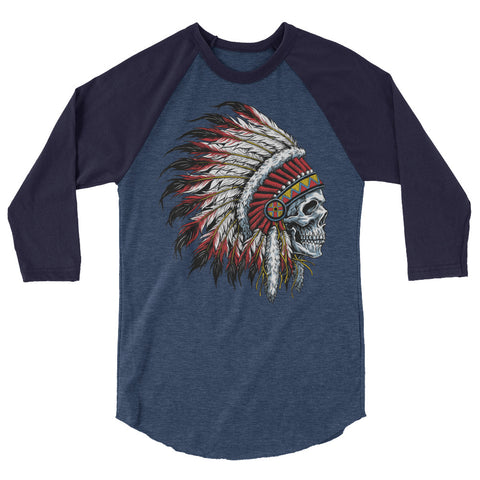 Chief Skull Men's sleeve raglan shirt - The Jack of All Trends