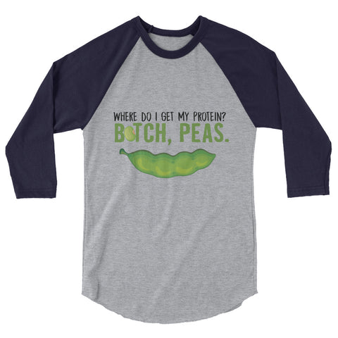 Peas Protein Men's 3/4 sleeve raglan shirt - The Jack of All Trends