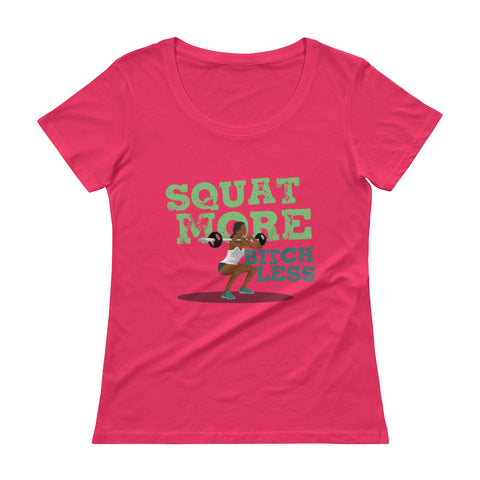 Squat More Scoopneck T-Shirt Ladies - The Jack of All Trends