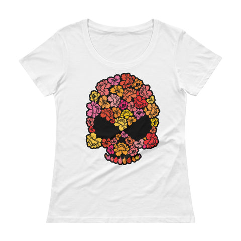 Flower Punisher Scoopneck T-Shirt Ladies - The Jack of All Trends