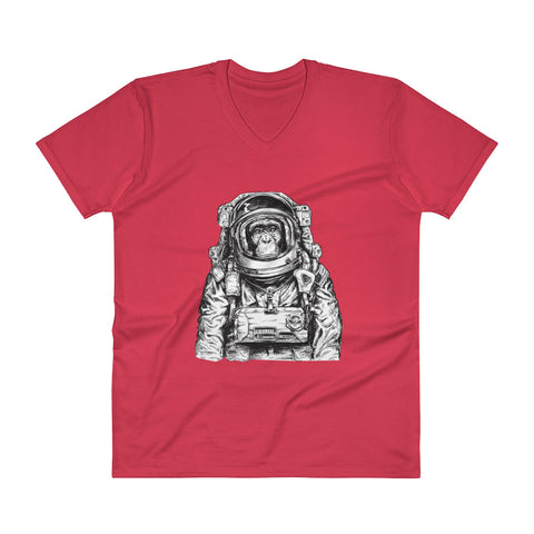 Astronaut Chimp V-Neck T-Shirt - The Jack of All Trends