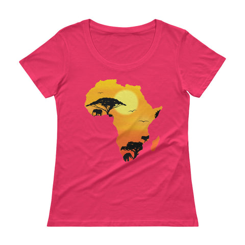 Women's African Continent Scoopneck T-Shirt - The Jack of All Trends