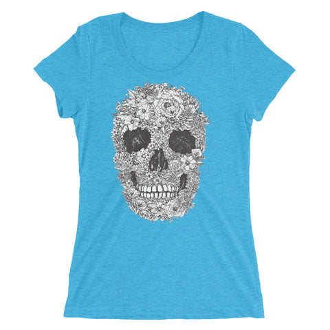 Floral Skull Ladies' short sleeve t-shirt - The Jack of All Trends