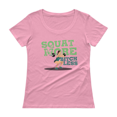 Squat More Shirt Scoopneck T-Shirt Ladies - The Jack of All Trends