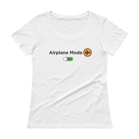 Women's Airplane Mode On Scoopneck Shirt - The Jack of All Trends