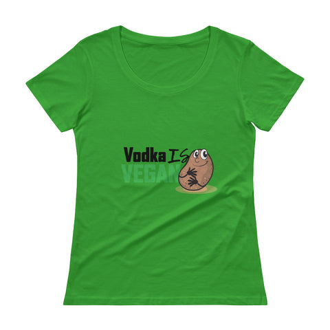 Women's Vodka Is Vegan Scoopneck T-Shirt - The Jack of All Trends