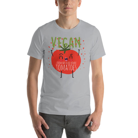 Vegan From My Head Tomatoes Short Sleeve Men's T-Shirt - The Jack of All Trends