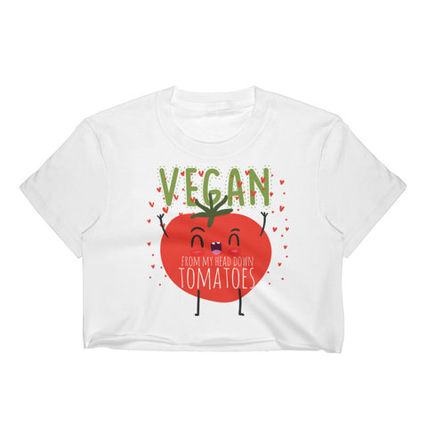 Vegan From My Head Tomatoes Women's Crop Top - The Jack of All Trends