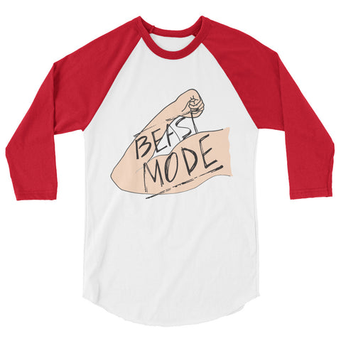Beast Mode Men's 3/4 sleeve raglan shirt - The Jack of All Trends