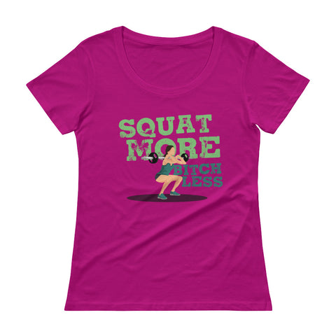 Squat More Shirt Scoopneck T-Shirt Ladies - The Jack of All Trends