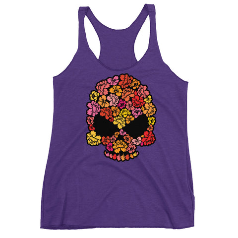 Floral Skull Women's Racerback Tank - The Jack of All Trends