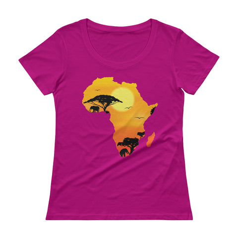 Women's African Continent Scoopneck T-Shirt - The Jack of All Trends