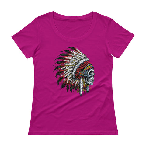 Chief Skull Ladies' Scoopneck T-Shirt - The Jack of All Trends