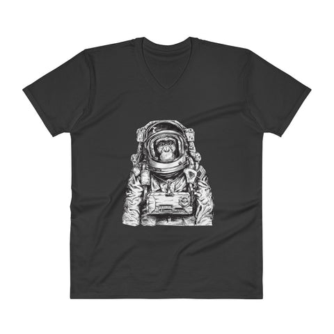 Astronaut Chimp V-Neck T-Shirt - The Jack of All Trends