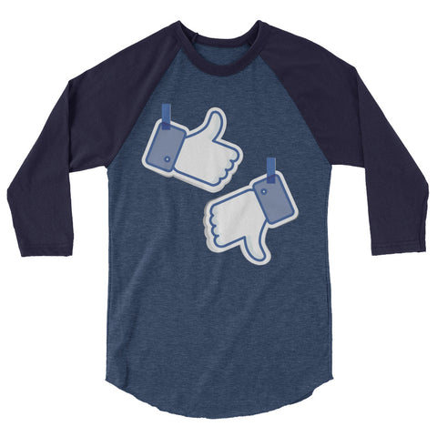 Like/Dislike Men's 3/4 sleeve raglan shirt - The Jack of All Trends