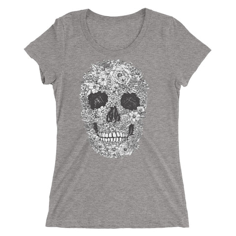 Floral Skull Ladies' short sleeve t-shirt - The Jack of All Trends