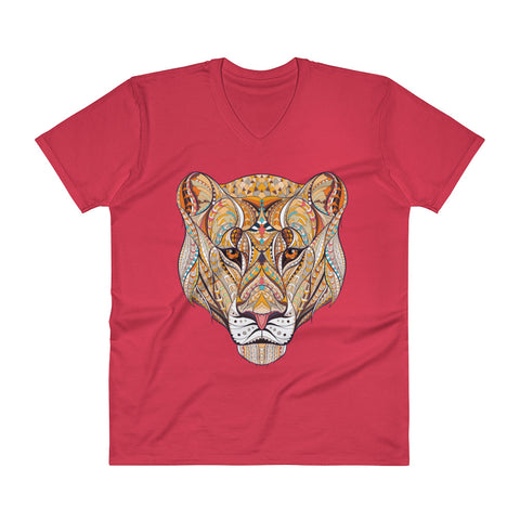 Queen Lion Men's V-Neck T-Shirt - The Jack of All Trends
