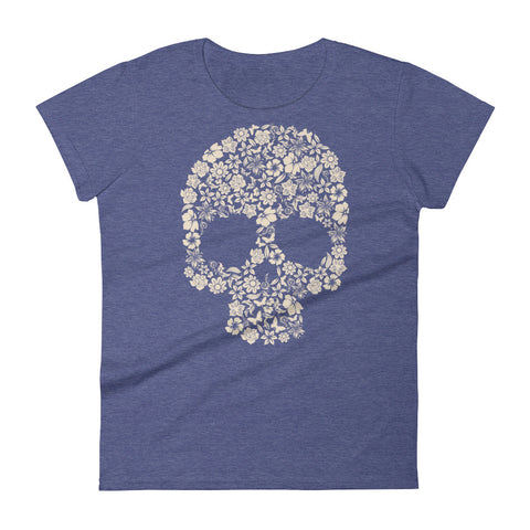 Floral Skull Women's Short Sleeve T-Shirt - The Jack of All Trends