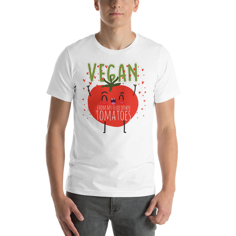 Vegan From My Head Tomatoes Short Sleeve Men's T-Shirt - The Jack of All Trends