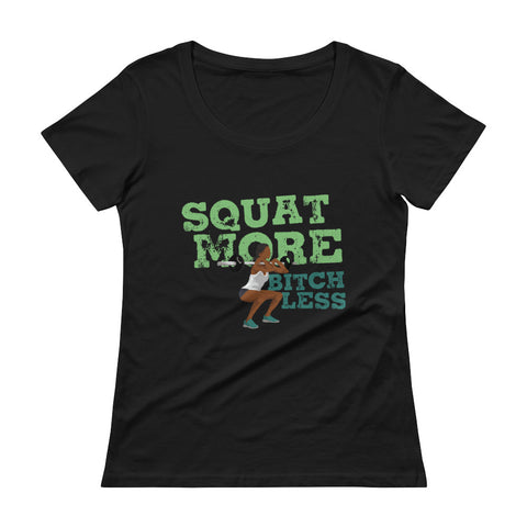 Squat More Scoopneck T-Shirt Ladies - The Jack of All Trends