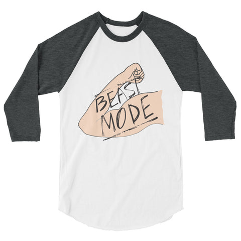 Beast Mode Men's 3/4 sleeve raglan shirt - The Jack of All Trends